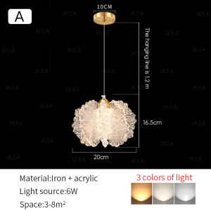 Nordic Living Room Pendant Light New Bedroom Bedside Lamp Luxury Dining Room Bar Table Chandelier 15