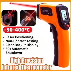 Quivlox Infrared Thermometer Gun Non Contact Digital Display High Accuracy Wide Range Kitchen Cooking Surface Check