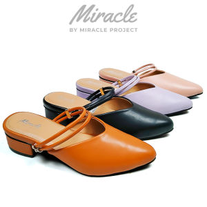 Miracle By Miracle Project - MBMP - Fio Series 02 - Sepatu Sandal Wanita Hak 3 cm Selop Slip On Mules Shoes