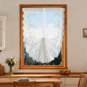 White Lace Curtain Rod Style Curtains for Living Room Blackout Curtain Home Decor Tirai Renda