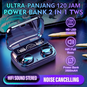 M10 plus TWS Bluetooth 5.1 Earphone HiFi Stereo Noise-canceling Sports Wireless powerbank 3500mAh