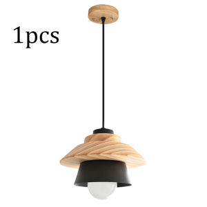 LED Pendant Light Nordic Adjustable Length Energy-Saving Wooden Drop Lights Dining Room Cafe Office Loft Indoor Lighting