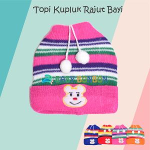 Topi Rajut Kupluk Bayi Pom Pom Murah Baby Anak Laki-Laki Perempuan