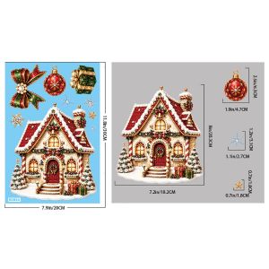 MINUTE Multicolor Merry Christmas Window Stickers Window Cling Electrostatic Window Decals Creative No Residue Christmas Electrostatic Stickers Christmas Decor