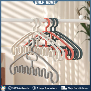 10Pcs Non-slip Hanger Plastic Closet Organizer Storage Hanger Multi-port Support Hangers Multi-functional Wave Hanger Room Organizer Hangers