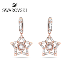 SWAROVSKI Luxury Stella rose gold mixed cut star gemstone teardrop earrings S925 sterling silver womens fashion earrings