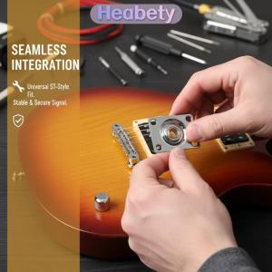 Heabety Điện Guitar Jack Đầu Ra Tấm Vuông Thép Không Gỉ Ổ Cắm Tấm Mạnh Mẽ Lâu Dài Guitar Sửa Chữa Nâng Cấp