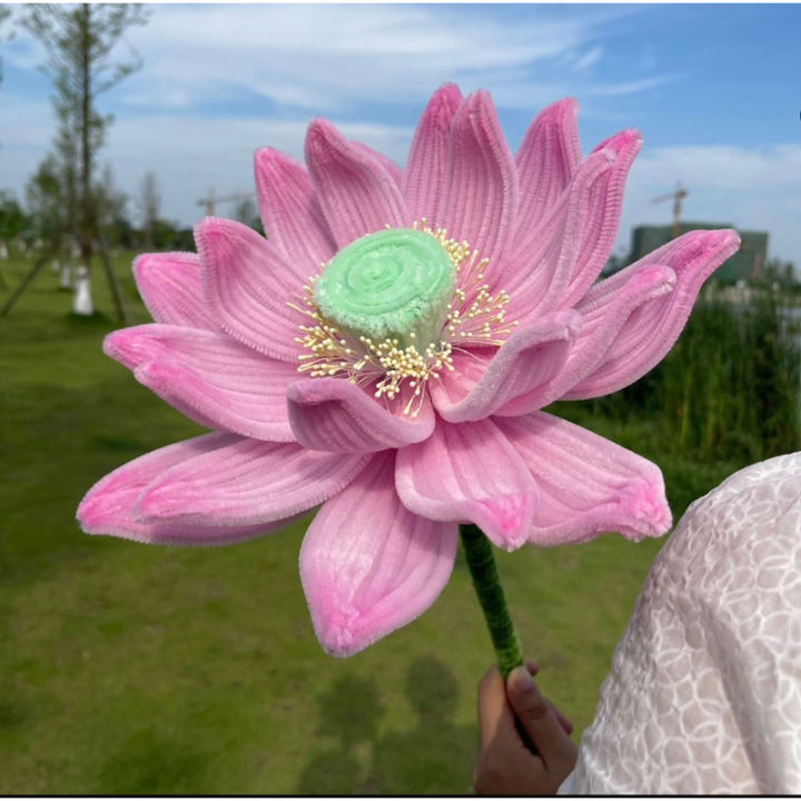 Set vật liệu tự làm bông hoa sen khổng lồ bằng sợi kẽm nhung S0115