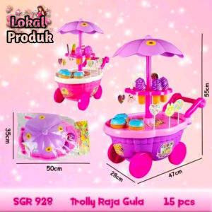 Gerobak Ice Cream Mainan Lebih Lengkap Dan Isi Lebih Banyak Murah Berkualitas SRG 928 | Set Hadiah Anak Perempuan Atau Kado Yang Lucu Bisa Di Dorong Tanpa Menggunakan Baterai | Gerobak Ice Cream Ukuran Besar Kemasan Plastik
