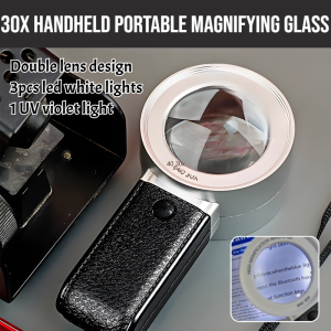 30 Times Magnifying Glass Handheld with Light for Elderly People to Read and Repair Special High-Definition Magnifying Glass 30倍手持式便携放大镜