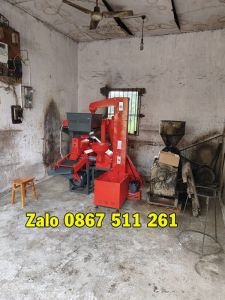 Máy xát gạo trắng 3 pha liên hoàn có gầu múc