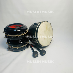 Hadroh Standar Bas Kulit 35 Cm Kualitas Premium Fullset FREE TAS -MM