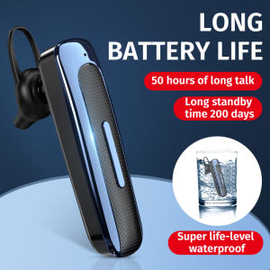 DISOUR Business Bluetooth Earphone Waterproof Sport Wireless Headphone Wtih HD Mic Noise Reduction 50Hours Talking Time For Car DrivingTravelingOfficeDelivery ManPost Officer