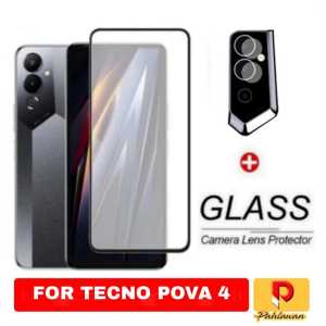 PROMO PAKET 2 IN 1 Tempered Glass TECNO POVA 4 / POVA 4 PRO / POVA NEO 2 Anti Gores Kaca Screen Protector