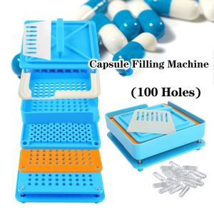 0# Capsule Filling Machine 100Holes Manual 16.5*16.5*7cm Plastic 1 X Capsule Filling Machine filled with 100 capsules at a time bright color good toughness thick material environmentally friendly food grade new materials