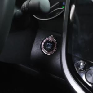 Sparkling Diamond Butterfly Car Engine Start Button Cover Ring – Self-Adhesive Crystal Decorative Protector Universal Fit – Auto Interior Accessories