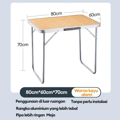 BMZAR Meja Lipat Portable Luar Ruangan Meja Lapak Berlapak Meja Makan Aluminium Rumah ﻿Folding Table