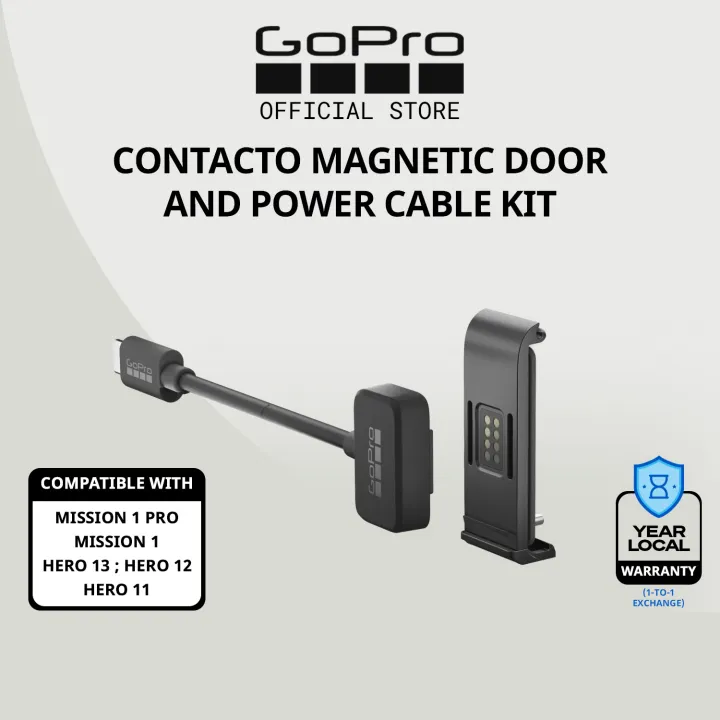 GoPro Contacto Magnetic Door and Power Cable Kit, Magnetic Cable + Door for Continuous Power