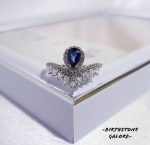 Natural Sapphire Birthstone S925 adjustable ring/cincin sapphire/S925 silver ring/Gemstone/September birthstone/blue sapphire (with certificate)