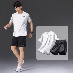 setelan kaos pria distro cepat kering sutra es olahraga premium pria one set korean style