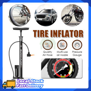 160PSI Bicycle Pump with Gauge Foot Pedal Pump MTB Bike Motorcycle Air Tire Ball Inflator Valve Basketball Toy High Pressure Pump
