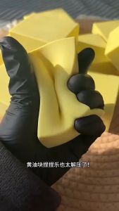Simulation Cheese Butter Squishy Stress Relief Squeeze Toy Slow Rising Ball Pushy Squeeze Fidget Toy Children Kids Gifts