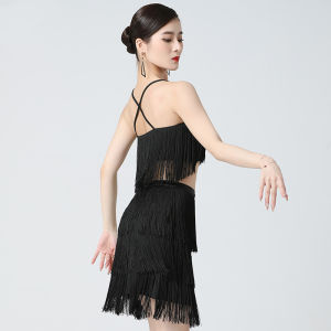 Sling Tassel Latin Dance Suit Tassel Skirt Stage Festival Practice Costumes