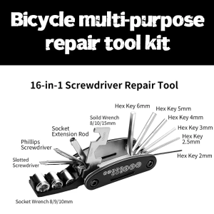 MTB Bike 16 in 1 Tools Road Bicycle Allen Wrench Pocket Tools Repair Tool Set Multifunction Tools