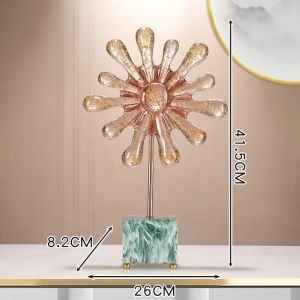 Sacesr Resin Handicrafts Transparent Colored Gradient Sunflowers Sun Statue Decorative Figurines Home Decoration Accessories Z4K2H