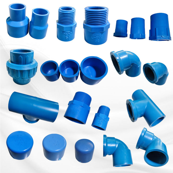 PVC Blue Pipe Fittings Elbow / Tee/Coupling / Male Adaptor / Female ...