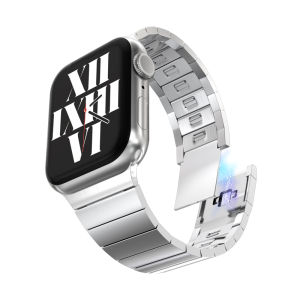 Nâng cấp mới Dây đeo liên kết khóa nam châm Tương thích với Vòng đeo tay bằng thép không gỉ có thể điều chỉnh dây đeo Apple Watch 10 Ultra 2 49mm iWatch Series Ultra 10 9 8 SE2 7 6 5 4321 46mm 45mm 41mm 44mm 40mm 42mm 38mm Màu titan