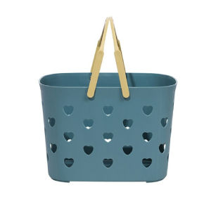 RH Plastic Organizer Storage Tote with Handles Toiletry Basket Bin Box for Bathroom College Dorm Room