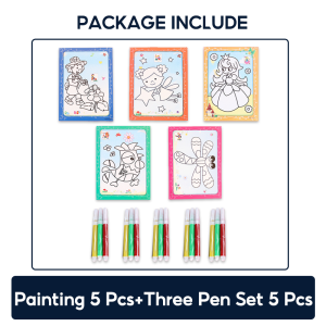 5Pcs Diy Water Color Pictures Handmade Painting Graffiti Educational Toys For Girls Gift Lootbag Filler Paninda