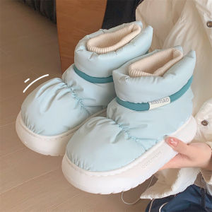 XIXITIAO Casual Fashion Waterproof down Cloth Platform Short Cotton Boots Winter Fleece Lined Padded Warm Keeping Womens Outer Snow Boots