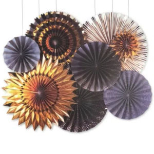 Quạt giấy treo tròn bộ 8pcs trang trí tiệc đầy màu sắc giấy người hâm mộ lễ tắm trẻ sinh nhật đám cưới kỷ niệm giấy dụng cụ tiệc