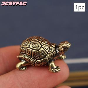 JCSYFAC Đồng nguyên chất bức tượng Rùa đồng cổ điển rùa bức tượng Máy tính để bàn phong thủy trang trí thu nhỏ đồ cổ trà Pet hàng thủ công Quà Tặng