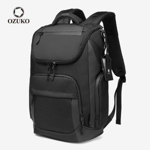 Men Large Capacity Waterproof Laptop Backpack Business Travel Bag USB Charging