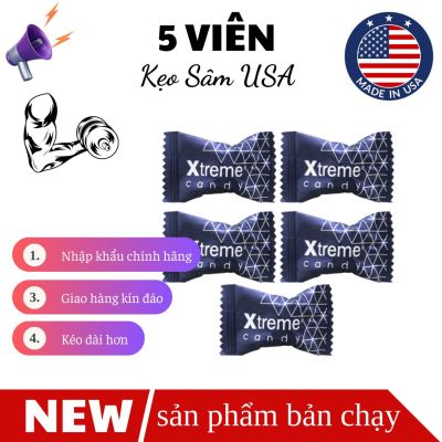 Kẹo Hồng Sâm Xtreme USA Hương Cà Phê - Gói 5 Viên Cao Cấp - Nhập Khẩu Chính Hãng