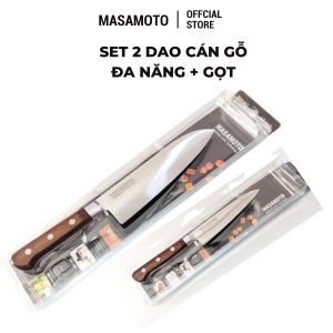 Bộ dao 3 món cao cấp cán gỗ Masamoto chặt thái đa năng chính hãng bảo hành 6 tháng