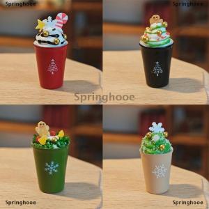 [COD] Springhooe 1 12 Dollhouse Christmas Latte Coffee Drink Cup Model Christmas Dollhouse Miniature Coffee Shop Decor Ornament Micro Photo Props