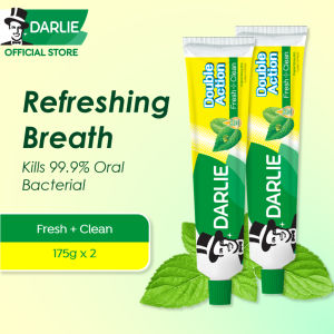 DARLIE Double Action Fresh + Clean Strong Mint Toothpaste 175gx2 (Value Pack)