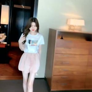 Ammin 2024 Mùa Hè Đơn Giản cổ tròn Thời Trang Định Vị in phong cảnh Tinh Khiết Cotton T-Shirt Người Phụ Nữ phong cách Hàn Quốc in chữ cái tay Ngắn Màu Trơn Áo Blouse thanh lịch