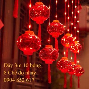 Đèn Trang Trí Tết LED Đèn Nhấp Nháy Đèn Sao Ban Công Lễ Hội Mùa Xuân Năm Mới Đèn Lồng Đỏ Rèm Cửa Băng