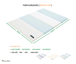 Thảm chơi đùa trải sàn đa năng chống thấm cho bé ĐỘ DÀY 4cm nhập khẩu chính hãng BONITAMAL Hàn Quốc