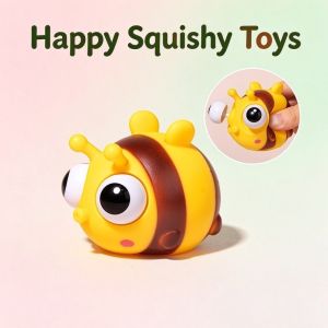 Squishy Toys Pop Eye Bee Cute Insect For Fidget Stress Relief And Christmas Decorations And Gift for Girls