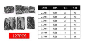 164/328/530ชิ้น ท่อหดความร้อน / ท่อหดฉนวน / 2:1 ชุดปลอกหุ้มสายไฟ / ปลอกหุ้มฉนวนสายไฟ