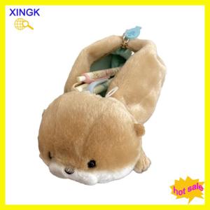 XINGK Cute Little Otter Plush Pencil Case Cartoon Animal Doll Pen Bag Stationery Storage School Supplies Plush Pencil Cases