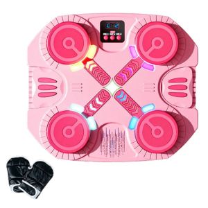 CAEWE Bluetooth Connection Smart Music Boxing Machine Wall Mounted Noise Reduction Reaction Training Equipment Interactive Boxing Toy Set 5 Speed Adjustable Intelligent Scoring Target Adult/Children