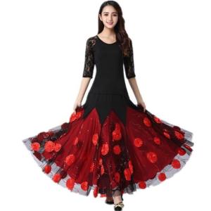 กระโปรงวอลทซ์เต้นรำกระโปรงสวิงเต้นรำบอลรูมโชว์ชุดกระโปรงสำหรับเต้นร่วมสมัย