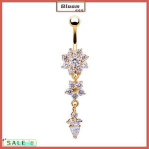 Follow Get New[Bloom Z] New Belly Button Rings Dangle Rhinestone Navel Bar Body Jewelry